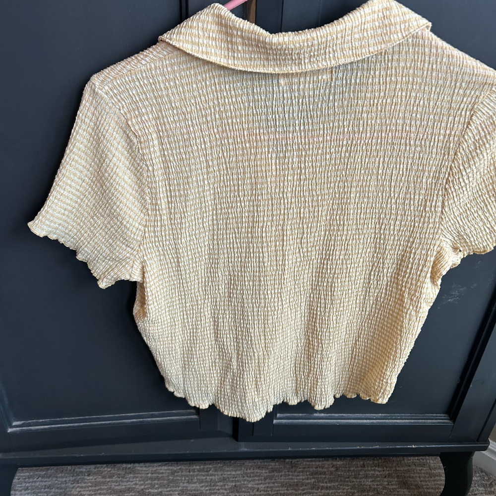 Women's Cream Collared Top